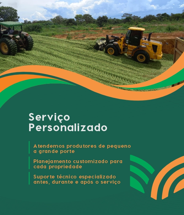 Produtores rurais recebendo atendimento especializado para colheita de silagem.